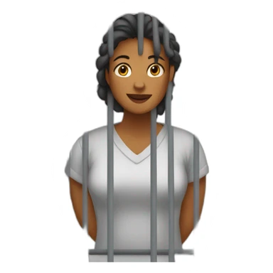 A woman in a jail cell sticker