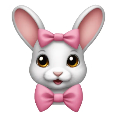 Baby bunny with coquette bow on ear sticker