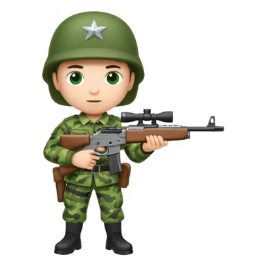 small soilder green soldier shooting sticker