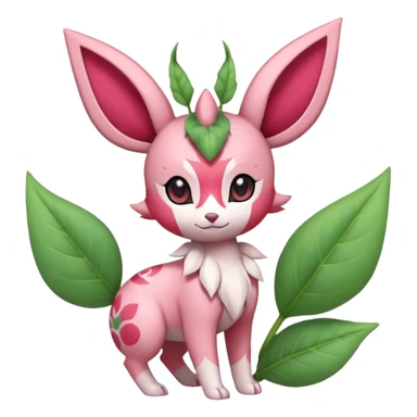 Rosy floral romantic cute kawaii Ivy-Scizor-Sylveon-Leafeon-Pokémon-Digimon-Fakémon-hybrid-fusion-creature sticker