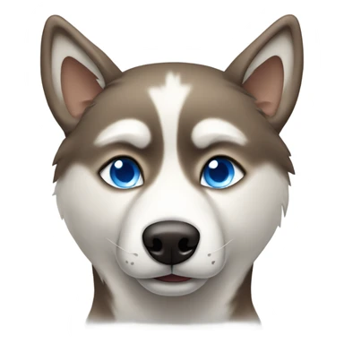 Tan husky with one blue eye and one brown eye sticker