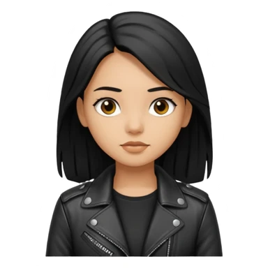  Siyah uzun saçlı ceket giyen esmerimsi kız fazla esmer değil siyah ceket  sticker