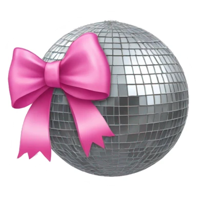 Mirrorball with a pink bow on top sticker