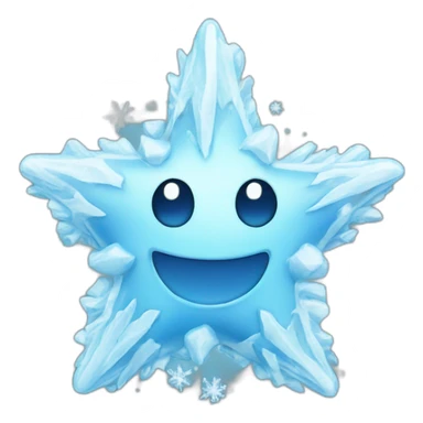 ice frozen star with snow on it sticker