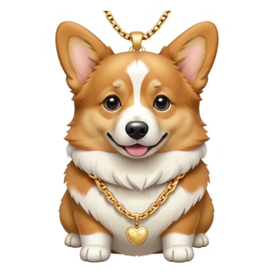 corgi wearing a gold chain sticker