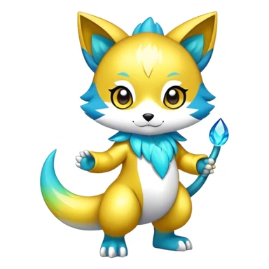 Shiny Chibi Anthro Sona Fakemon Full Body sticker