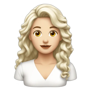 Femme blanche cheveux châtain mi long sticker