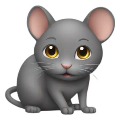 Souris sur chat sticker