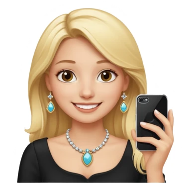 phone selfie blonde jewelry girl sticker