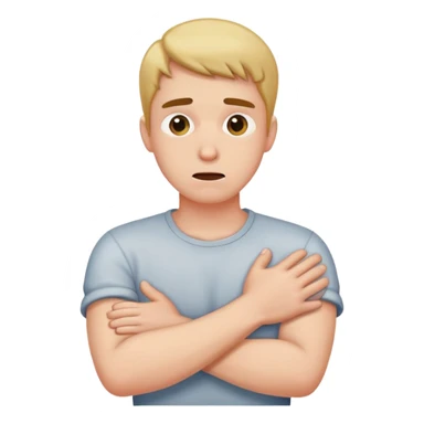 A man crossing his arms and choking himself sticker