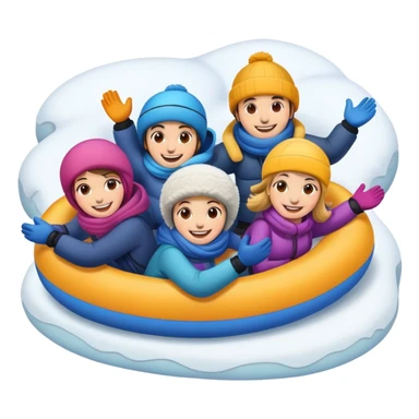 Tubing down snow sticker