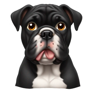 Black bulldog hungry sticker