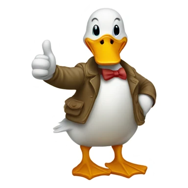 duck holding a thumb up, drawn style sticker