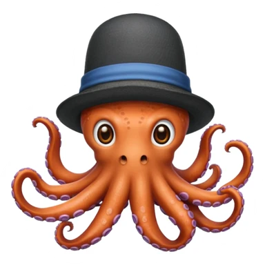 Octopus with a hat sticker
