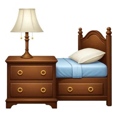 a Cupboard-commode-drawer-night-bed-stand furniture with a night lamp on  sticker