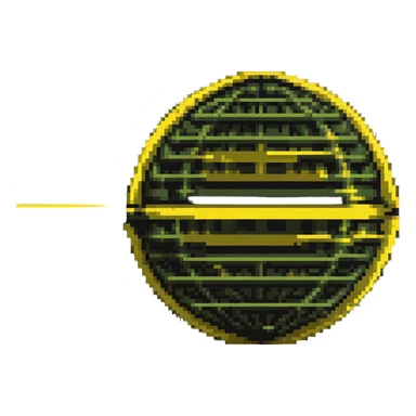 yellow orb with motion lines, 32x32 pixel art game speed power-up sticker