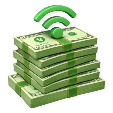 wifi money stack sticker