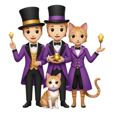 magician couple and th@ClashOfClansShopNo1eir pet cat sticker