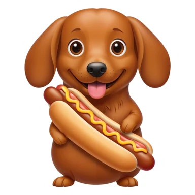 wiener dog eating a hot dog sticker