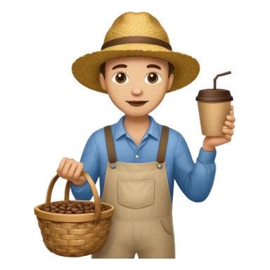 light skin granjero de cafe full body  sticker