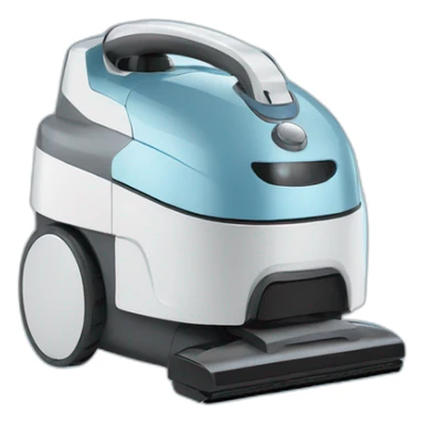 vacuum cleaner robot, very simple design with blue sky colour sticker