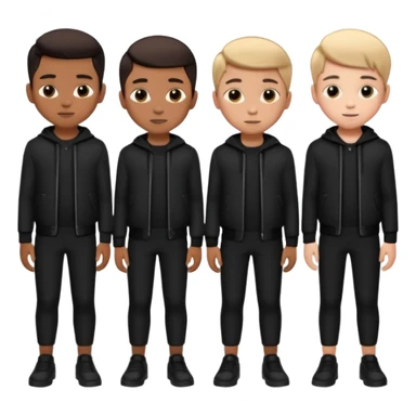 boys in stylish black outfits sticker