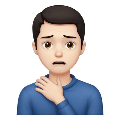 A guy strangling himself sticker