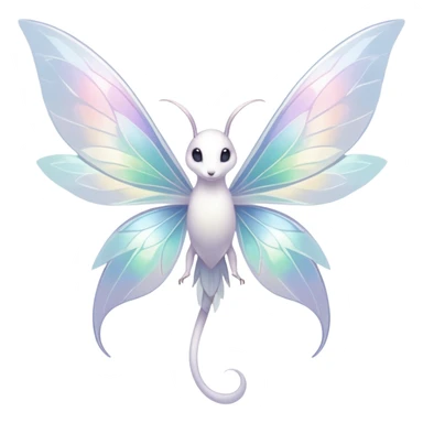  Iridescent white pale wings-ears, fairy-like-fakemon-creature  sticker