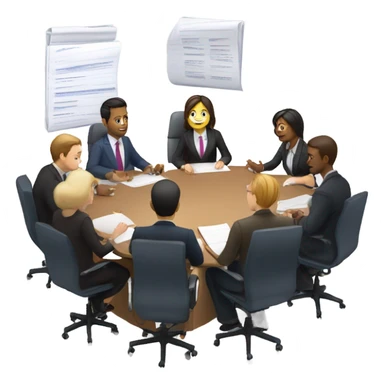 men and women work meeting at a table sticker