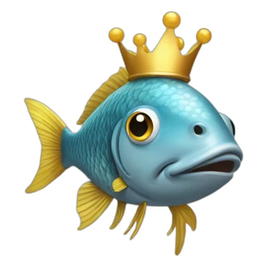 fish with horse legs in golden crown sticker