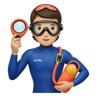 Diver + blue wetsuit,Coral Diver. sticker