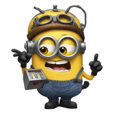 Minion playing slot machine sticker