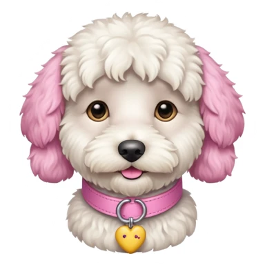 white labradoodle dog pink collar sticker