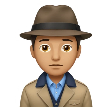 Man with a hat and jacket that can't talk sticker