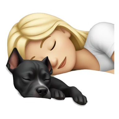 Blonde Girl sleeping with a black pitbull  sticker