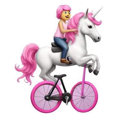 Pink unicorn riding a unicycle  sticker
