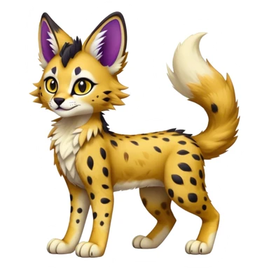 Epic Cute Colorful Dark Sergal-Serval-Vernid full body  sticker