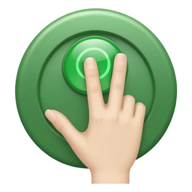Green Button Being Pushed Down By A Finger sticker