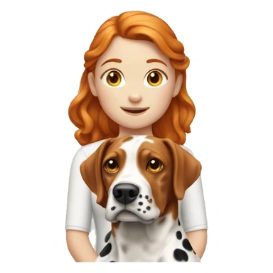 Ginger girl with brown Dalmatian  sticker