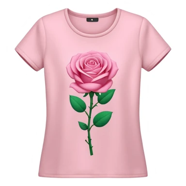 A 3D cartoon rose-pink women’s top with short sleeves, soft fabric texture, gentle lighting, isolated on plain background. Complete plain, no textures. sticker