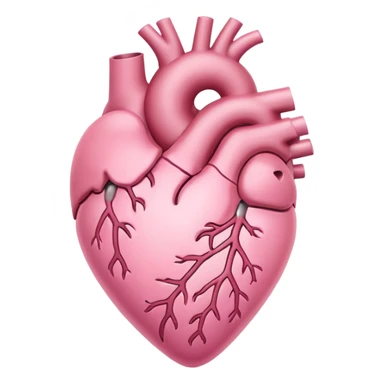 soft pastel pink anatomic heart with a gentle sparkle sticker