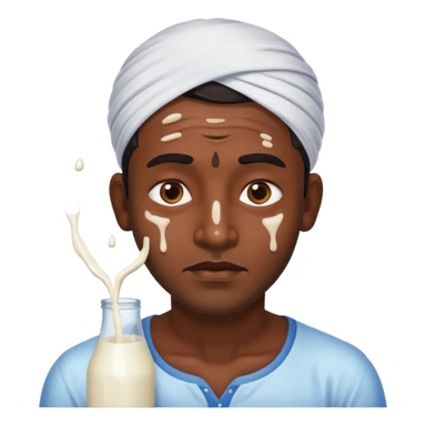 Milk spilled all over indian mans face sticker