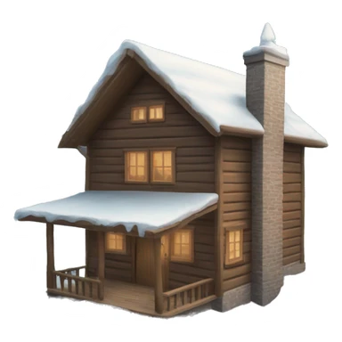 Winter cabin house sticker