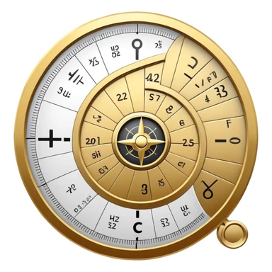 An icon featuring the golden ratio spiral, accompanied by mathematical equations and symbols. The design includes geometric shapes, a calculator, and a compass, symbolizing the study of numbers, patterns, and mathematical principles. Transparent background highlights the beauty of mathematics. sticker