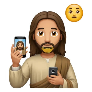 Jésus sur son téléphonesur son téléphone en train de le regarder sticker