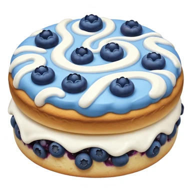 blueberry biscuit with white icing swirls on top sticker