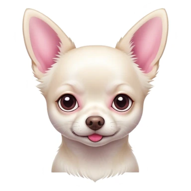 White Chihuahua with pink nose sticker