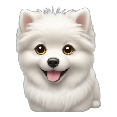 white Pomeranian puppy sticker