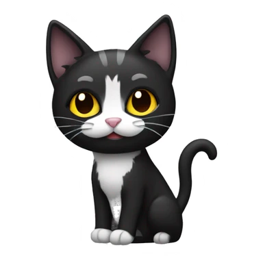 black cat and black and white cat together  sticker