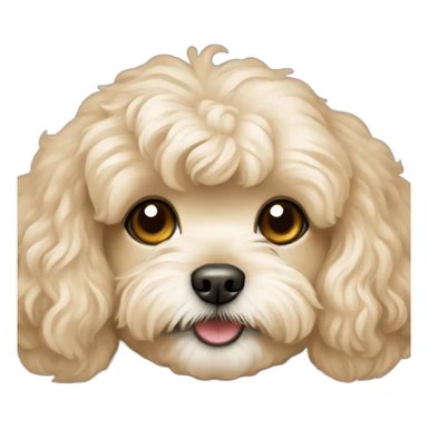Maltipoo beige with blode long hair girl brown eyes sticker